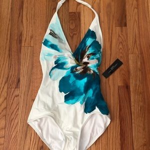 Carmen Marc Valvo one-piece swimsuit. Size 12